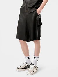 MA LEATHER CARPENTER SHORT - Black