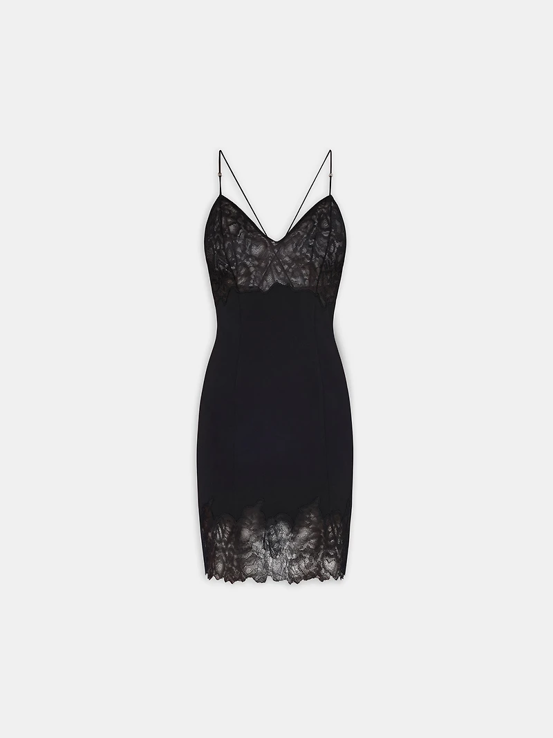 WOMEN - WOMEN'S MARBLE LACE MINI DRESS BLACK
