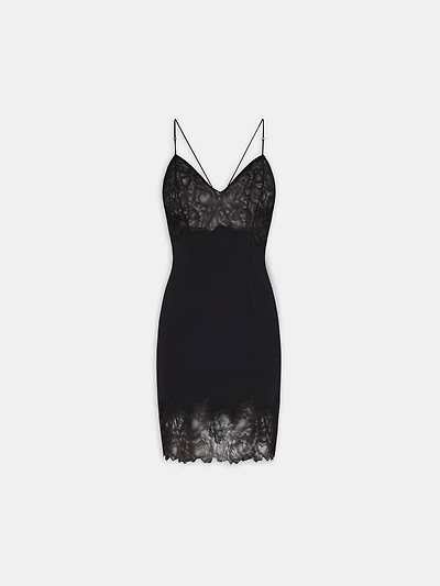 WOMEN - WOMEN'S MARBLE LACE MINI DRESS BLACK