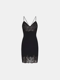 WOMEN - WOMEN'S MARBLE LACE MINI DRESS BLACK