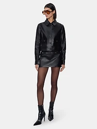 WOMEN - WOMEN'S MA LEATHER BLOUSON BLACK