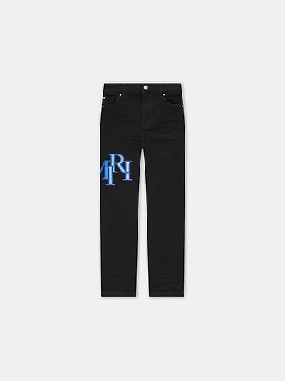 KIDS - KIDS' AMIRI STAGGERED LOGO JEAN Black