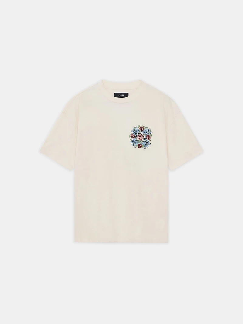 CRYSTAL OUT FOR TROUBLE OVERSIZED TEE - IVORY