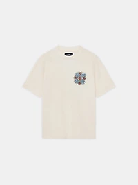 CRYSTAL OUT FOR TROUBLE OVERSIZED TEE - IVORY