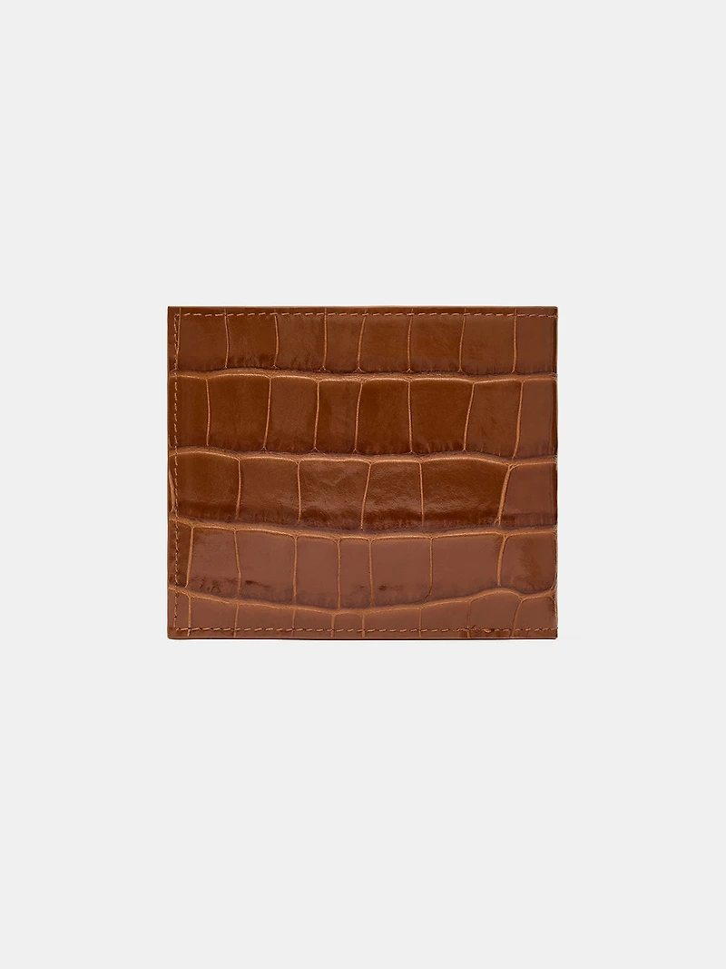 CROC EMBOSSED BIFOLD - MALT