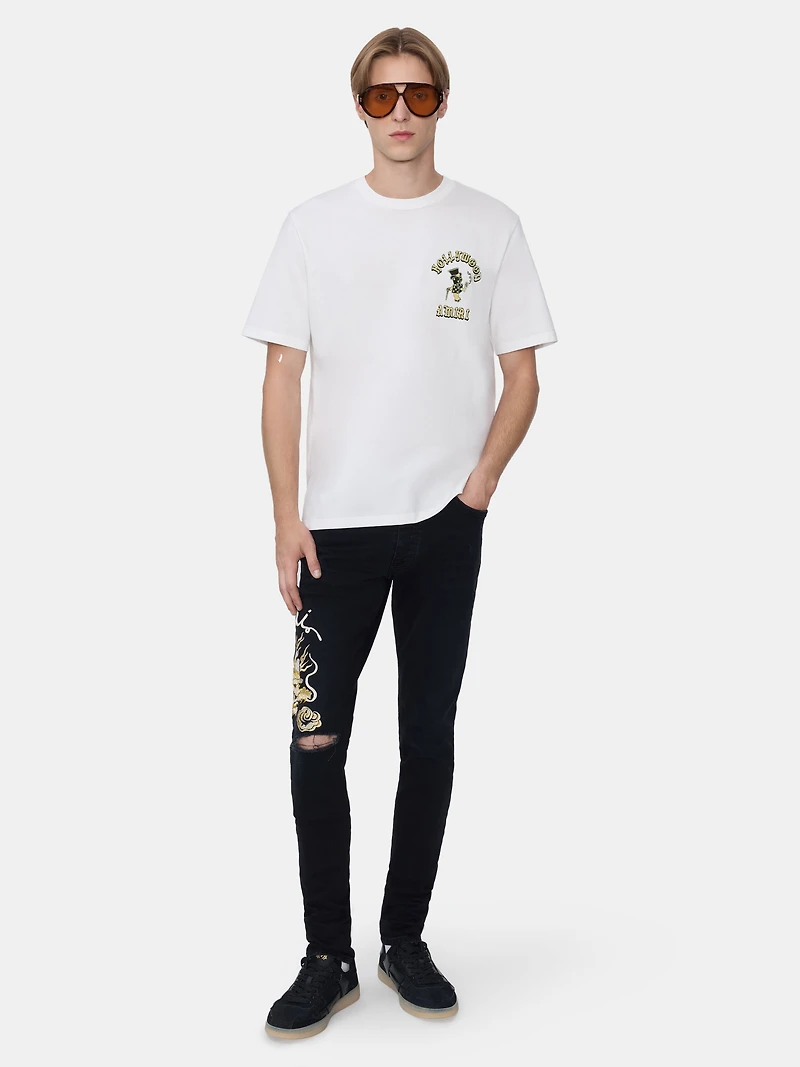AMIRI DRAGON REPAIR SLIM JEAN - DUSK BLACK