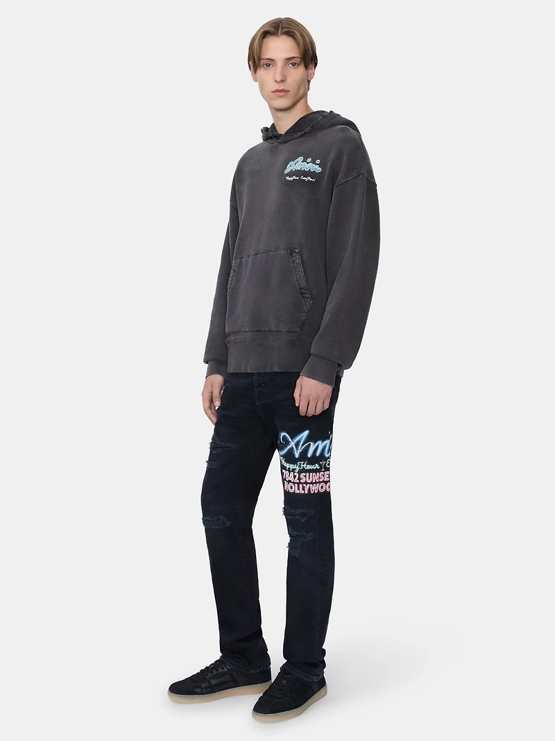AMIRI NEON LIGHTS SLIM JEAN - DUSK BLACK
