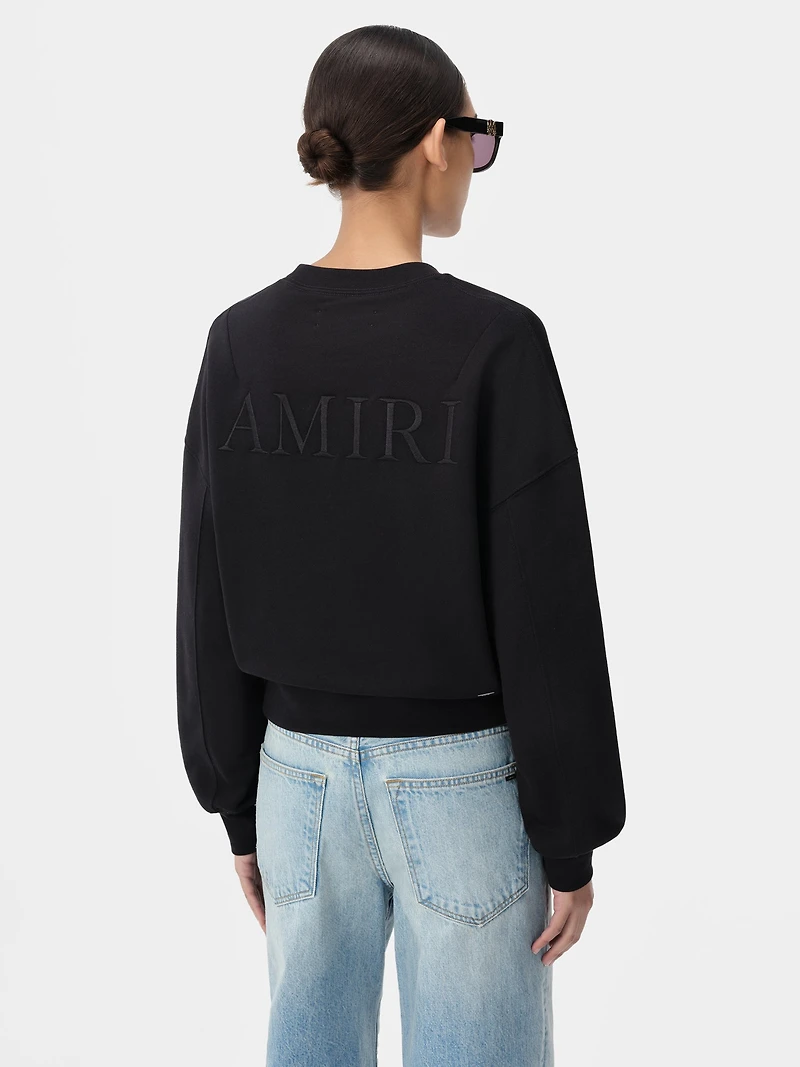 WOMEN - WOMEN'S AMIRI EMBROIDERED CREW Black