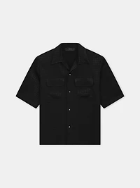 MA QUAD JACQUARD CAMP SHIRT - Black
