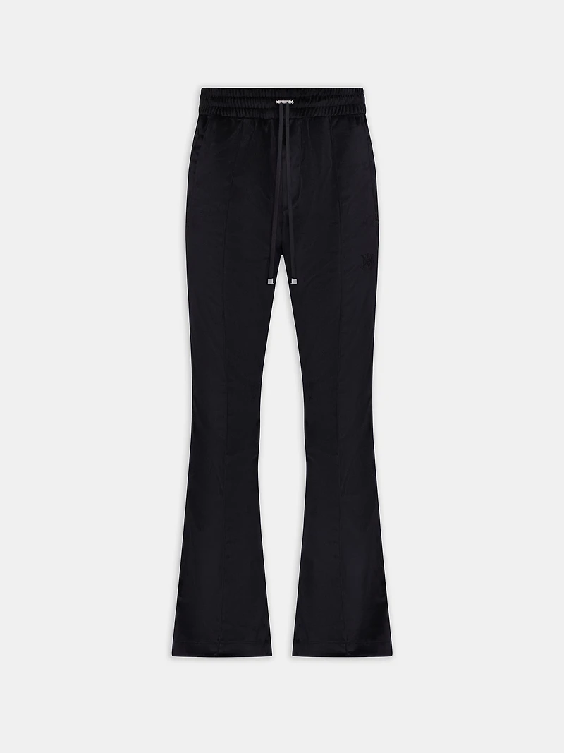 VELVET FLARE TRACK PANT - BLACK
