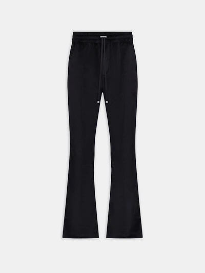 VELVET FLARE TRACK PANT - BLACK