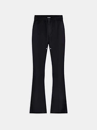 VELVET FLARE TRACK PANT - BLACK