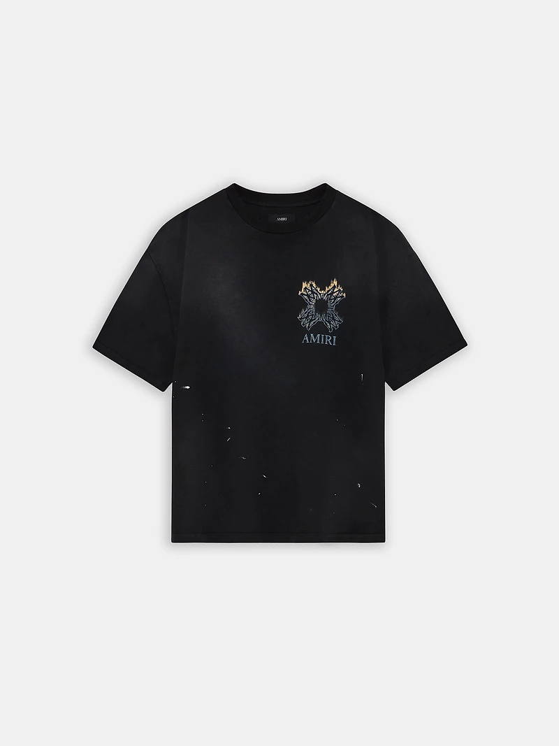 MA QUAD FLAMES OVERSIZED TEE - Black