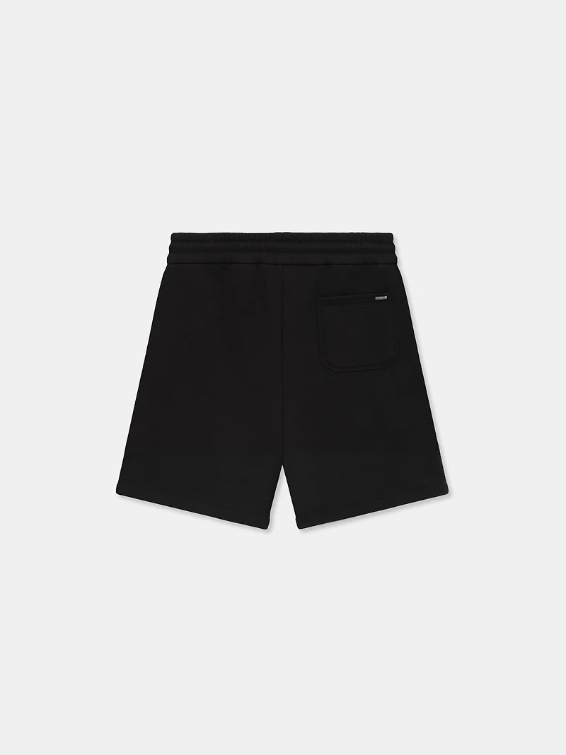 RELAXED PULL ON SWEATSHORT - BLACK