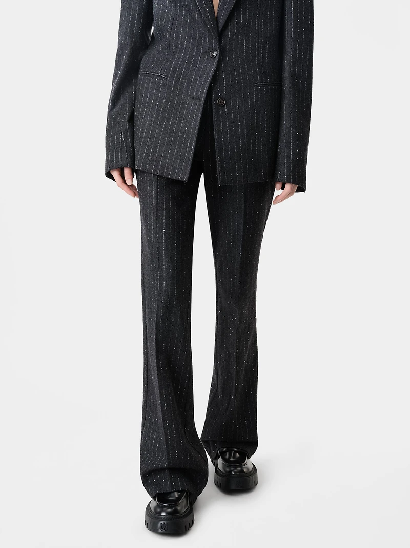 WOMEN - WOMEN'S SEQUIN PINSTRIPE KICK FLARE Dark Grey