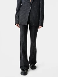 WOMEN - WOMEN'S SEQUIN PINSTRIPE KICK FLARE Dark Grey