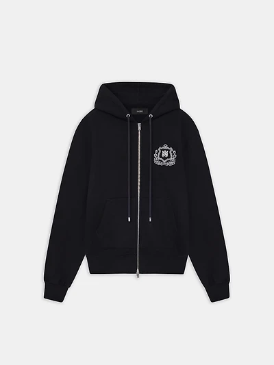 MA CREST ZIP HOODIE - BLACK