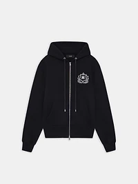 MA CREST ZIP HOODIE - BLACK