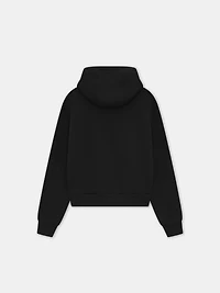RELAXED ZIP UP HOODIE - BLACK