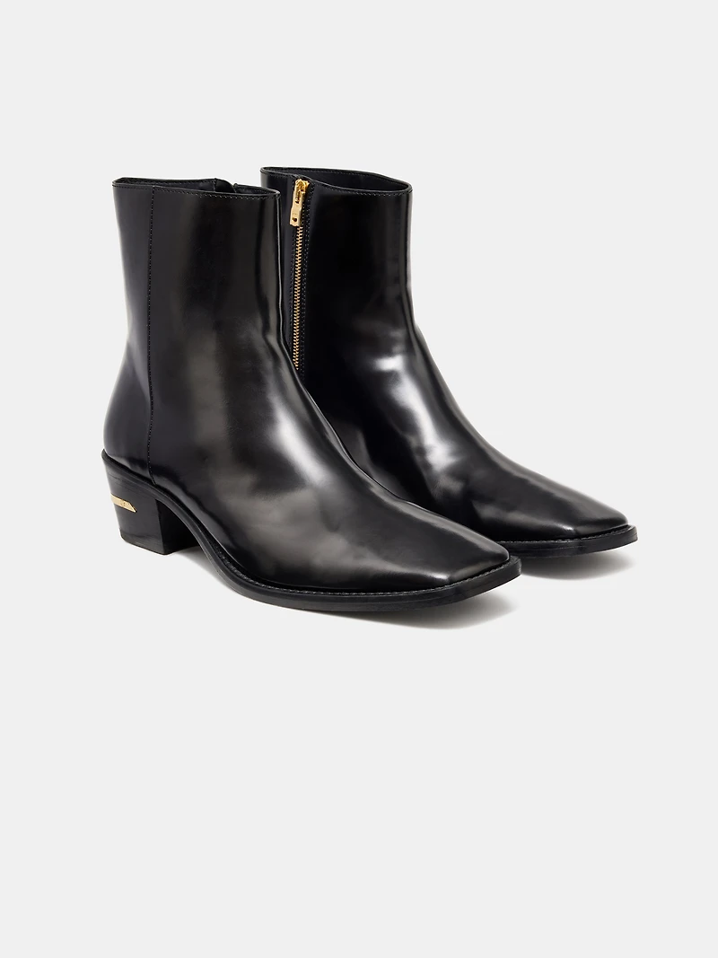 MA METALLIC HEEL BOOT - BLACK