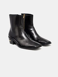 MA METALLIC HEEL BOOT - BLACK