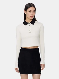 WOMEN - WOMEN'S MA LONG SLEEVE POLO ALABASTER