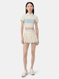 WOMEN - WOMEN'S AMIRI BOX SCRIPT CROPPED POLO Ice Blue