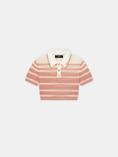 WOMEN - WOMEN'S STRIPE CROPPED POLO Dusk Pink