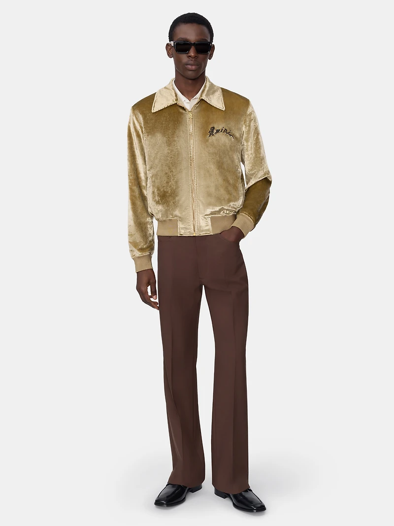 AMIRI DRAGON VELVET BOMBER - GOLD