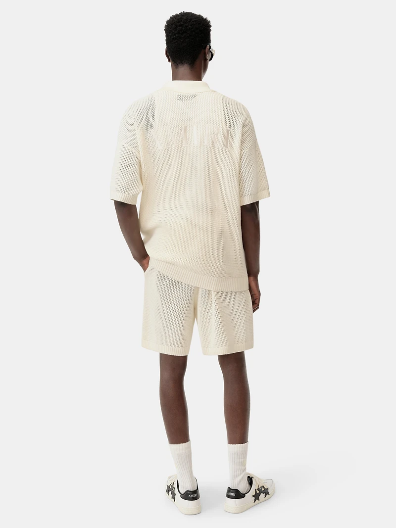 AMIRI CROCHET MESH SHORT - Ivory