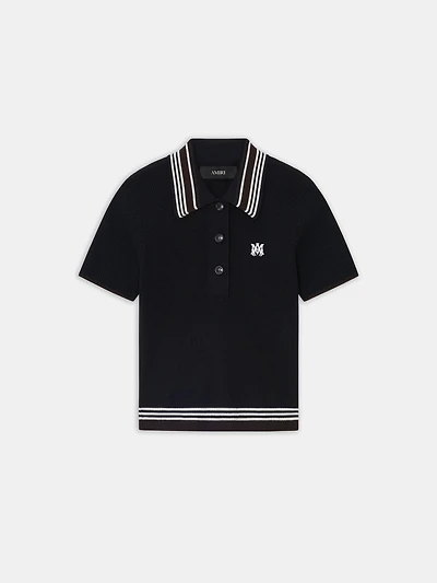 WOMEN - WOMEN'S MA STRIPE POLO Black