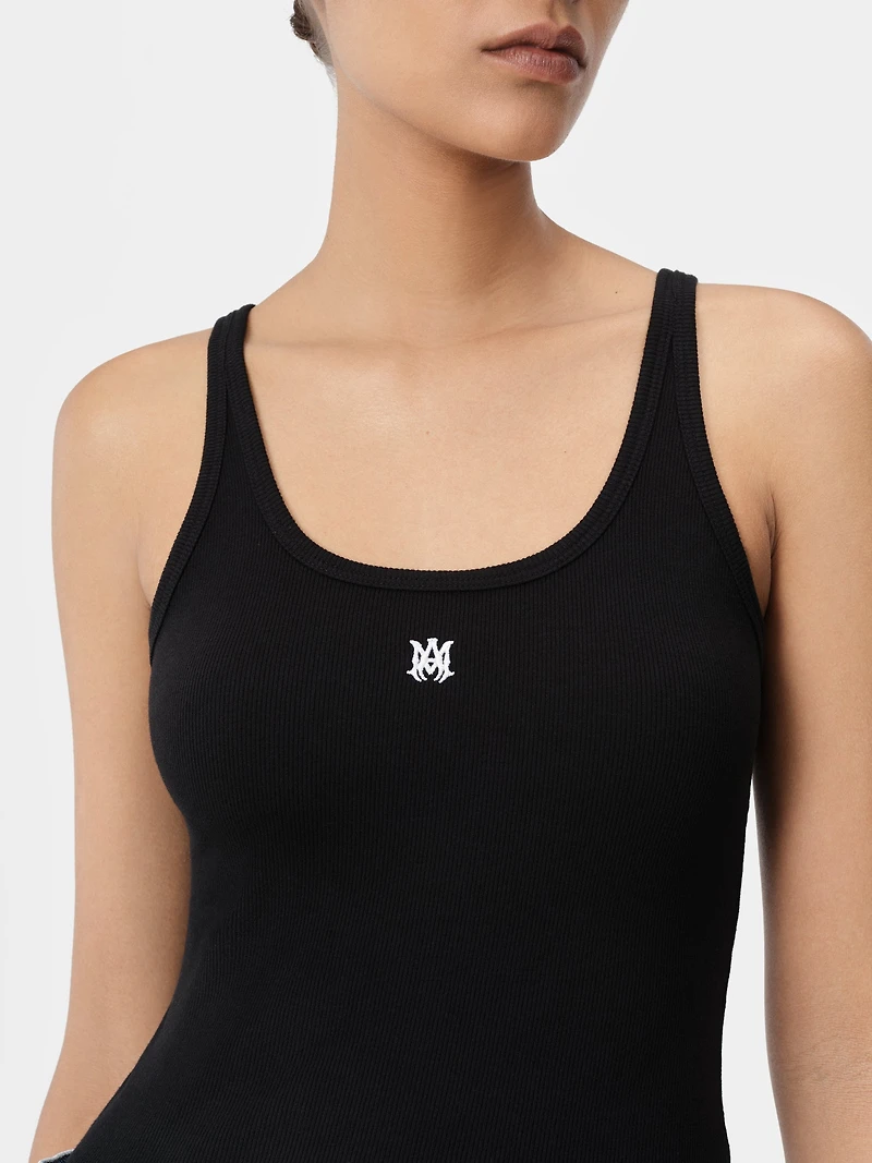 WOMEN - WOMEN'S MA EMBROIDERED RIBBED TANK Black