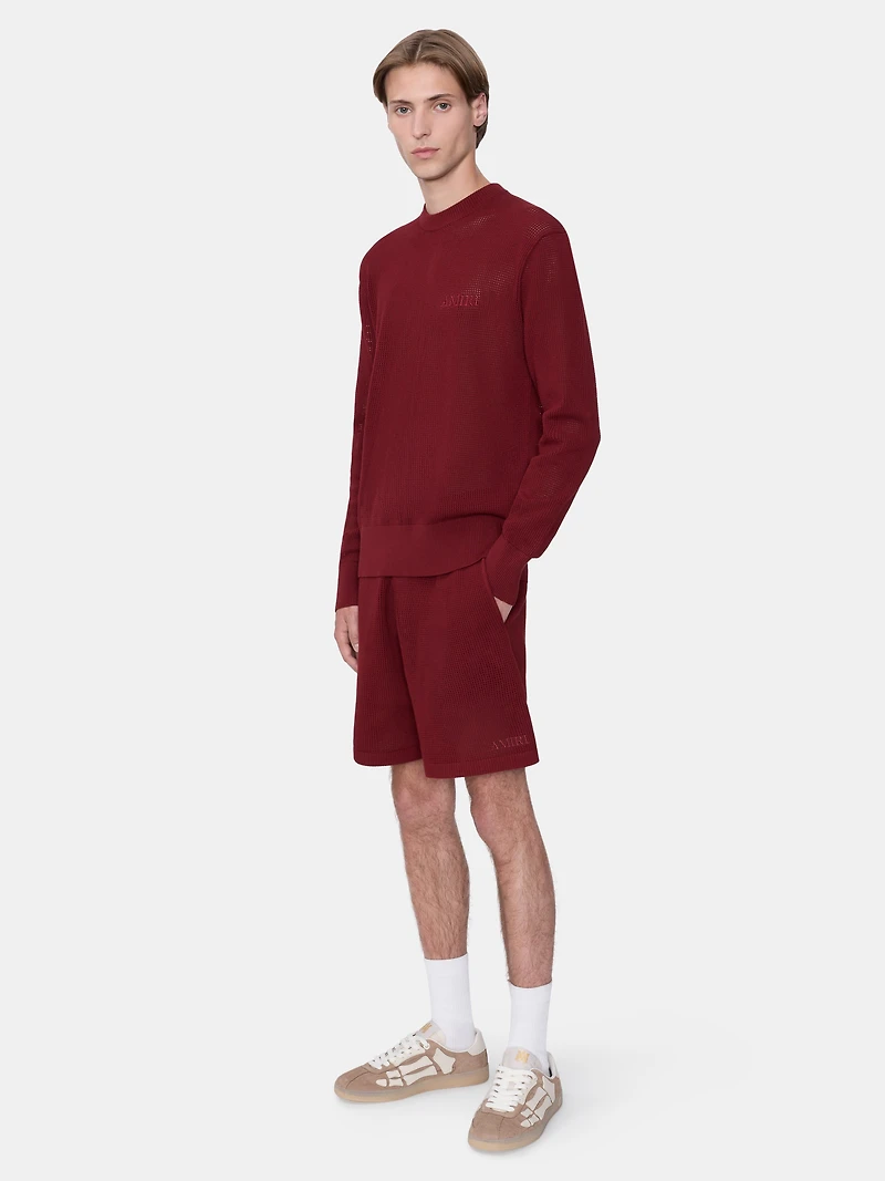 AMIRI CROCHET MESH SHORT - WINE