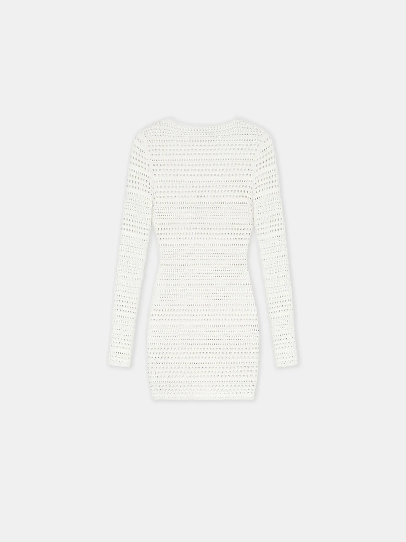WOMEN - WOMEN'S CROCHET MINI DRESS Ivory
