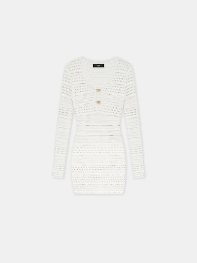 WOMEN - WOMEN'S CROCHET MINI DRESS Ivory