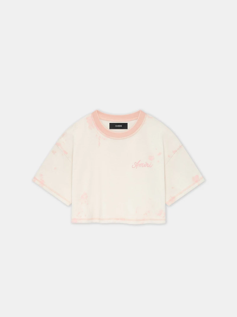 WOMEN - WOMEN'S AMIRI SCRIPT CROPPED TEE Malibu Peach