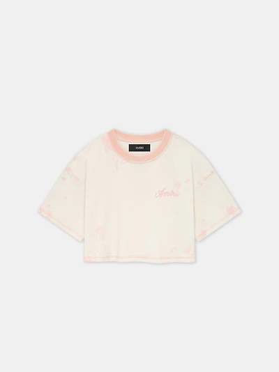 WOMEN - WOMEN'S AMIRI SCRIPT CROPPED TEE Malibu Peach
