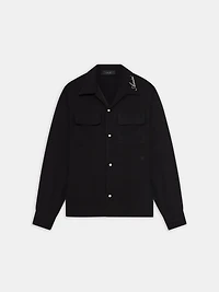 ROUND POCKET DRESS SHIRT - Black