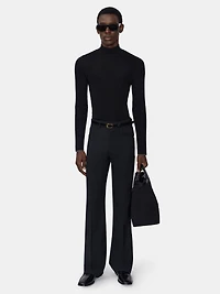 SCRIPT MOCK NECK SWEATER - BLACK