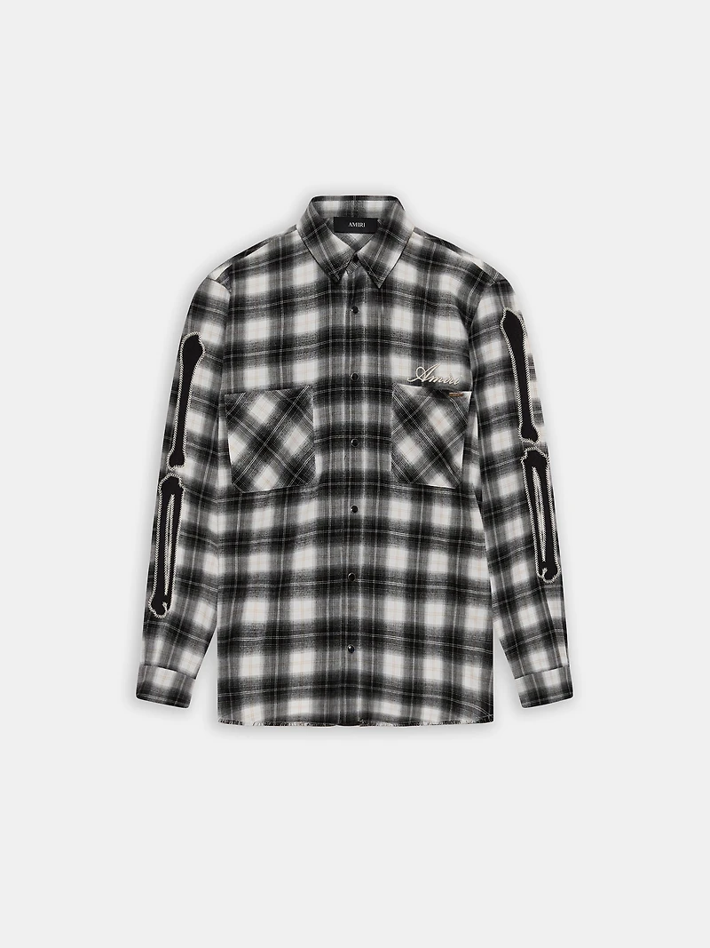 BONES FLANNEL OVERSHIRT - Black
