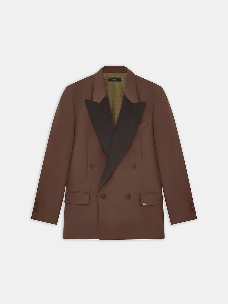 DOUBLE-BREASTED BLAZER - DARK BROWN