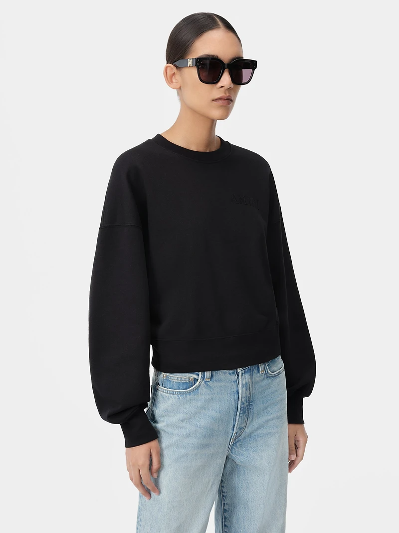WOMEN - WOMEN'S AMIRI EMBROIDERED CREW Black