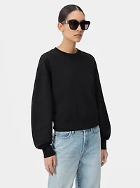 WOMEN - WOMEN'S AMIRI EMBROIDERED CREW Black