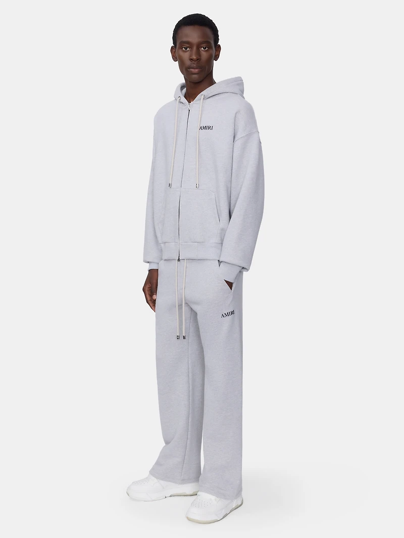 RELAXED ZIP UP HOODIE - HEATHER GREY
