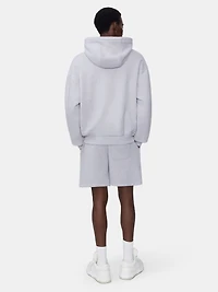 RELAXED PULL ON SWEATSHORT - HEATHER GREY