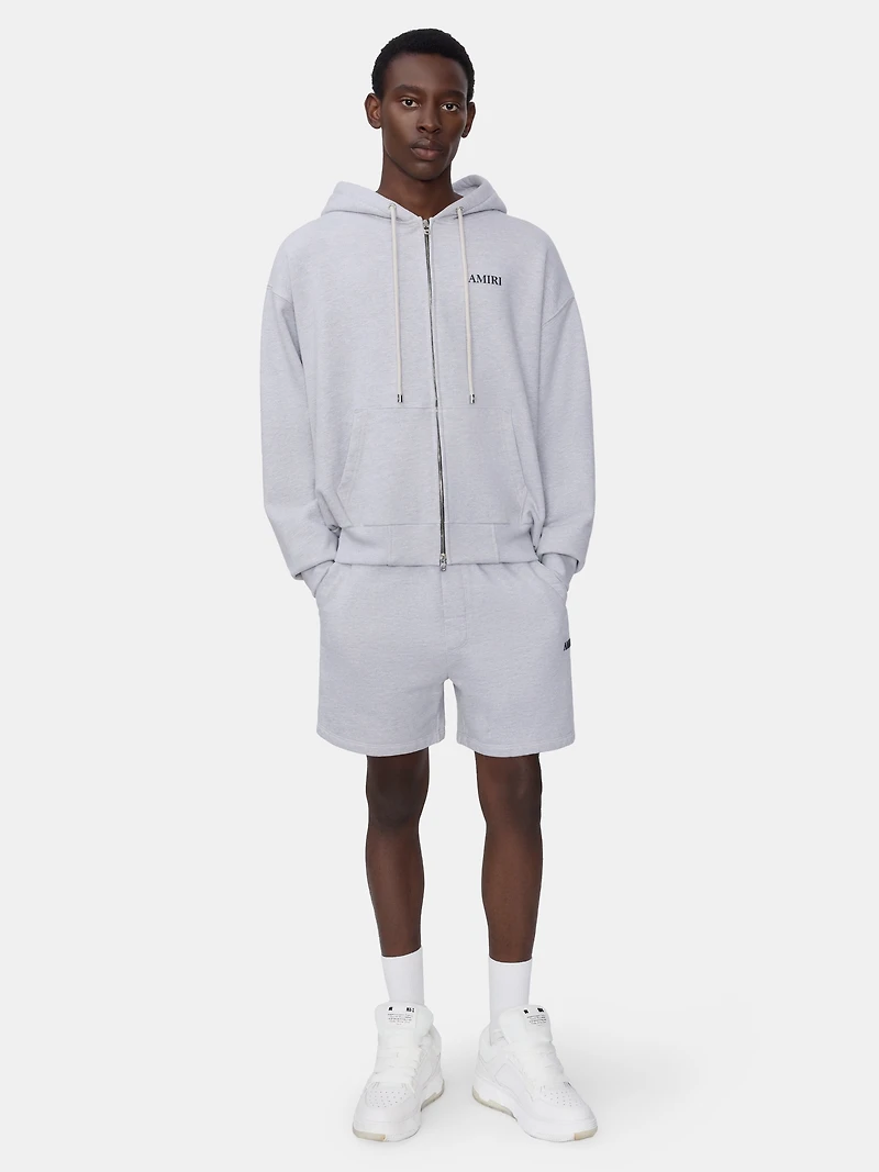RELAXED PULL ON SWEATSHORT - HEATHER GREY