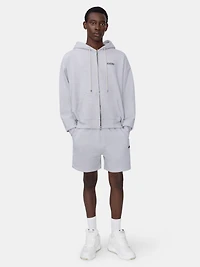RELAXED PULL ON SWEATSHORT - HEATHER GREY