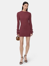 WOMEN - WOMEN'S MA LONG SLEEVE MINI DRESS WINE