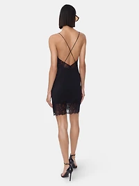 WOMEN - WOMEN'S MARBLE LACE MINI DRESS BLACK