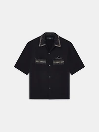 CRYSTAL AMIRI SCRIPT SHIRT - BLACK